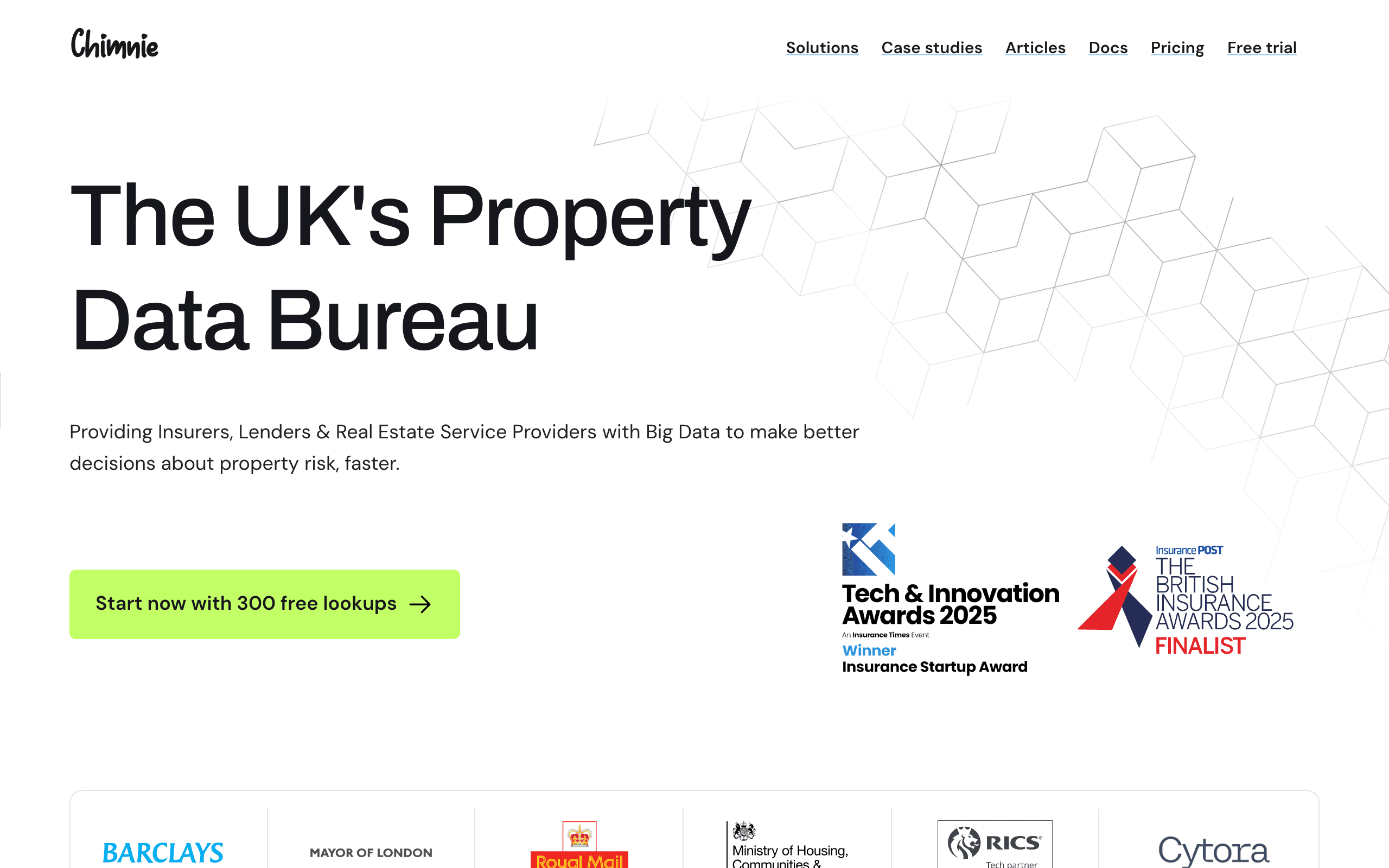 Chimnie property data API homepage