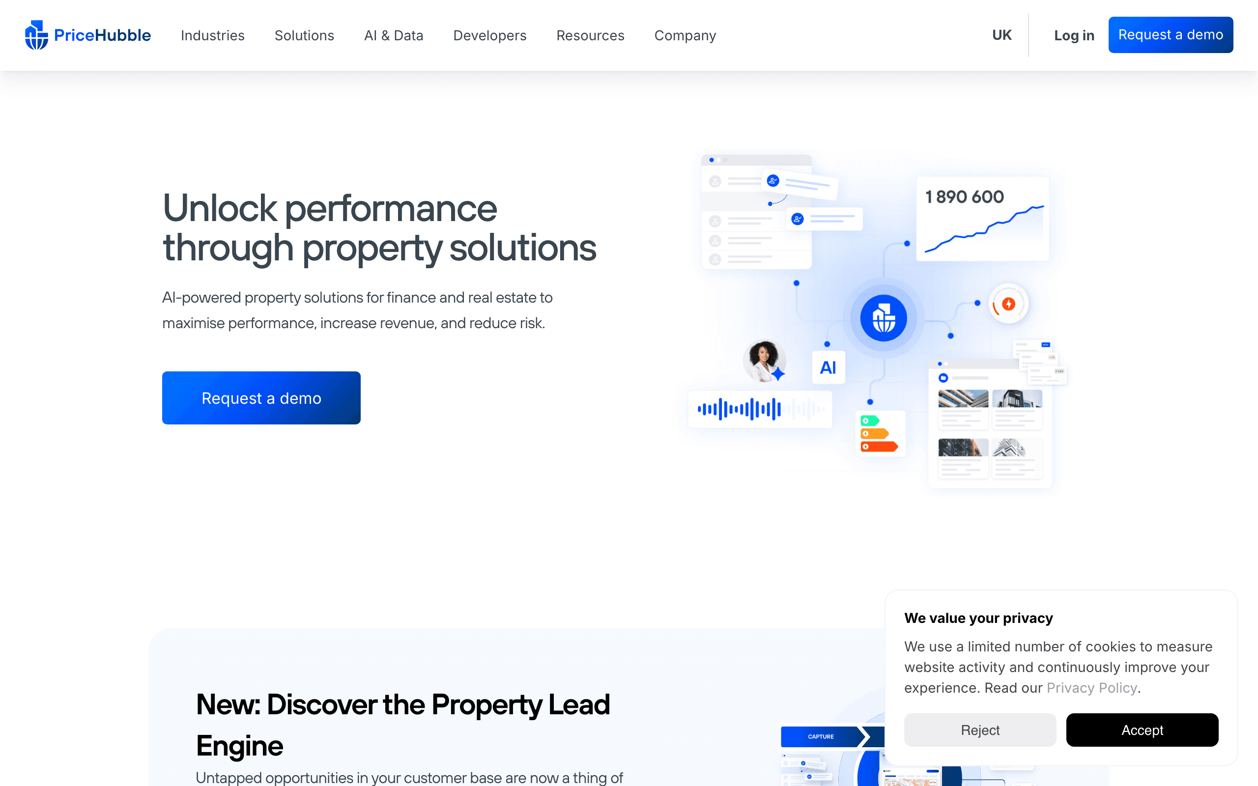 PriceHubble website homepage