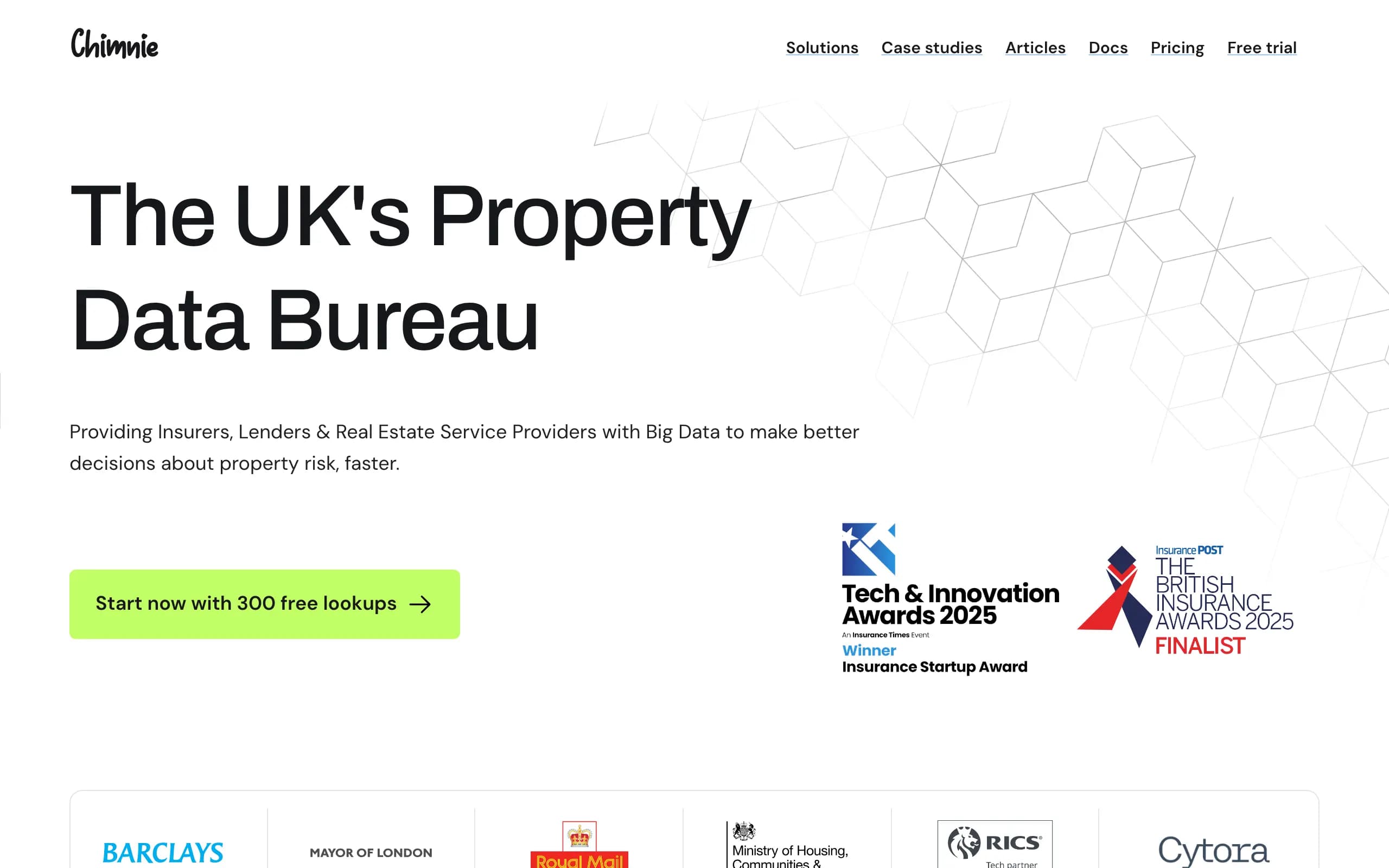 Chimnie property data API homepage